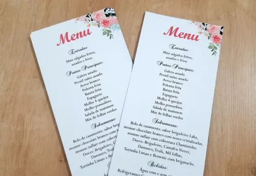 Menu Casamento - Floral