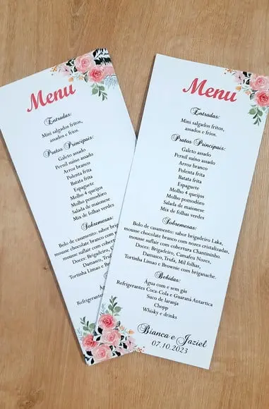Menu Casamento - Floral