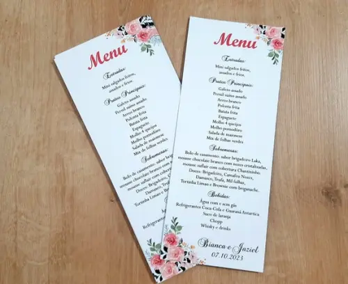 Menu Casamento - Floral
