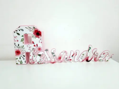 Nome - Letra 3d e Cursiva