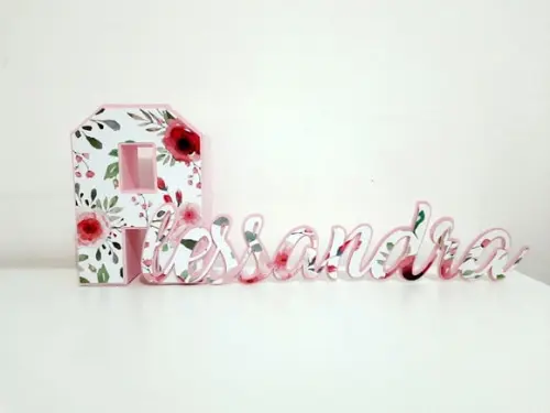 Nome - Letra 3d e Cursiva