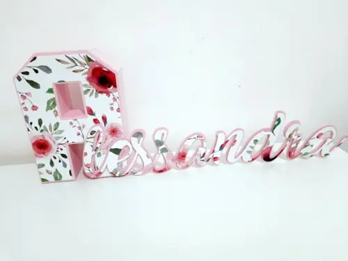 Nome - Letra 3d e Cursiva