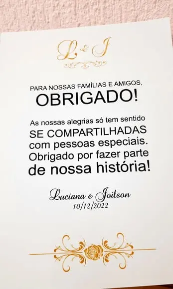 Placa Agradecimento