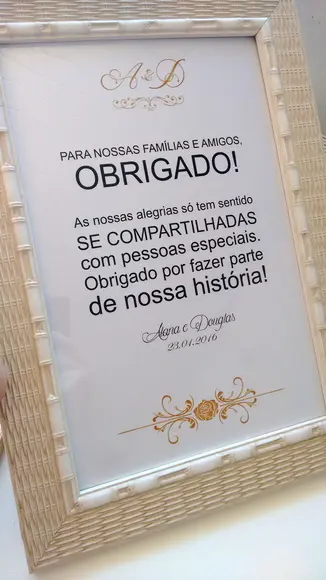 Placa Agradecimento
