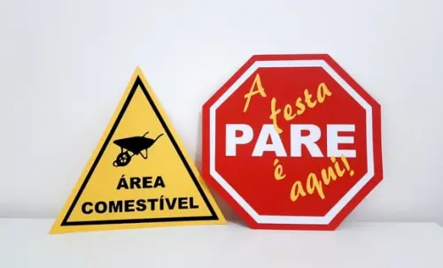Placa Decorativa 30 cm - Construção Scrap