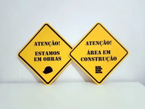 Placa Decorativa 38 cm - Construção Scrap