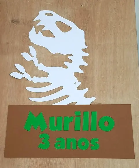 Placa Decorativa Scrap 30 cm - Dinossauro