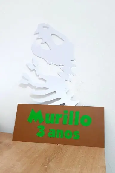 Placa Decorativa Scrap 30 cm - Dinossauro