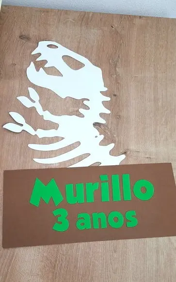 Placa Decorativa Scrap 30 cm - Dinossauro