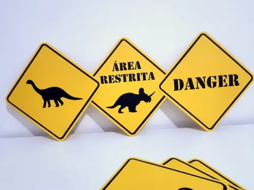 Placa Decorativa Scrap 38 cm - Dinossauro