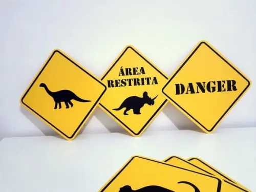 Placa Decorativa Scrap 38 cm - Dinossauro