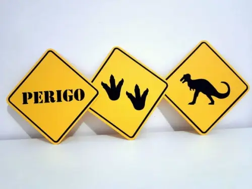 Placa Decorativa Scrap 38 cm - Dinossauro