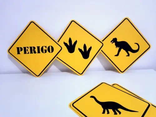 Placa Decorativa Scrap 38 cm - Dinossauro