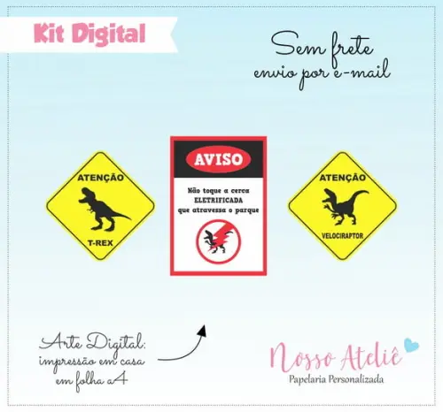 Placa Dinossauro - Kit Digital