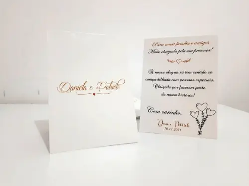 Placa para mesa - Casamento