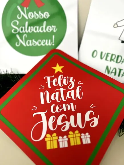 Placas Decorativas - Natal com Jesus