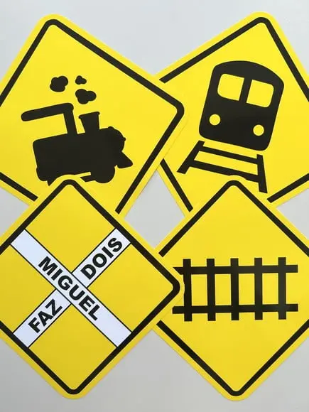 Placas Decorativas Trem - Meios de Transportes