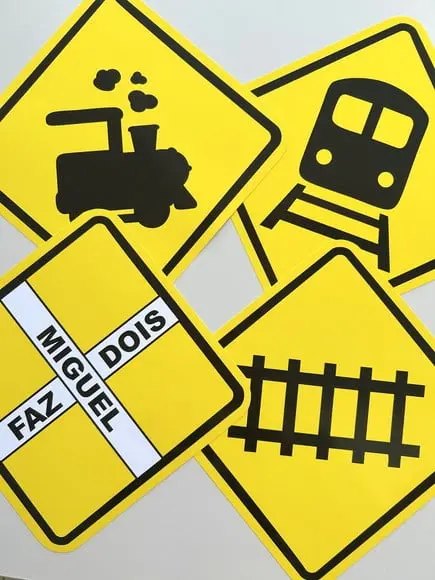 Placas Decorativas Trem - Meios de Transportes
