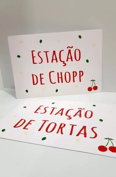Placas Identificação Comida - Cereja