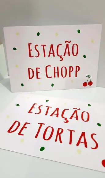 Placas Identificação Comida - Cereja