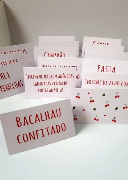 Placas Identificação Comida - Cereja