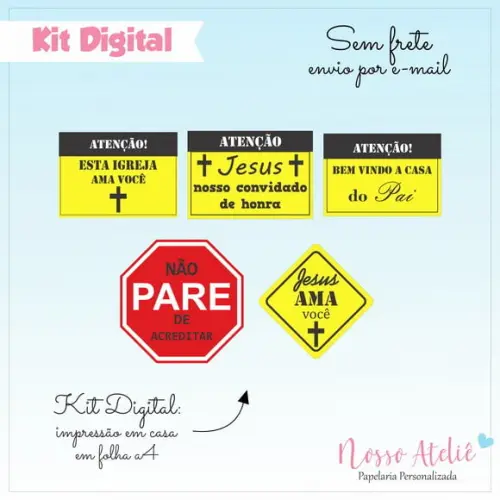 Placas Igreja - Kit Digital