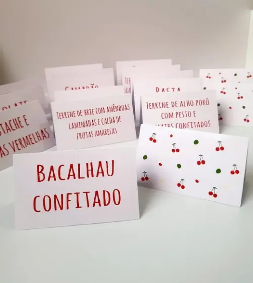 Placas Identificação Comida - Cereja