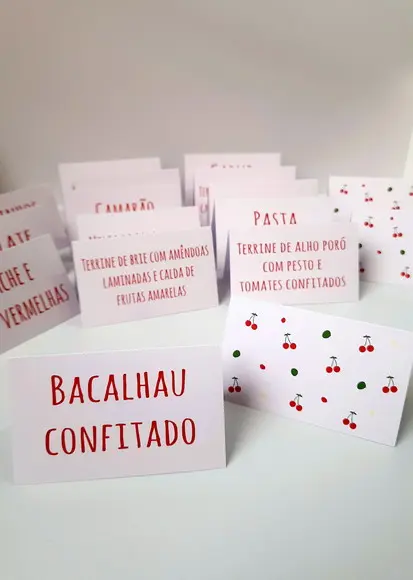 Placas Identificação Comida - Cereja