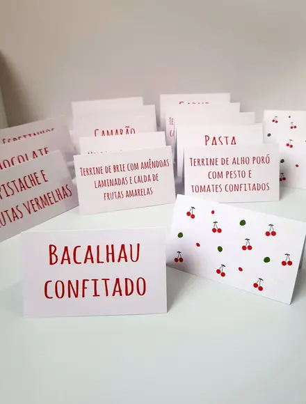 Placas Identificação Comida - Cereja