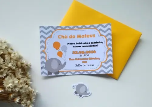 PROMOÇÃO - Convite Chá de Bebê Elefante