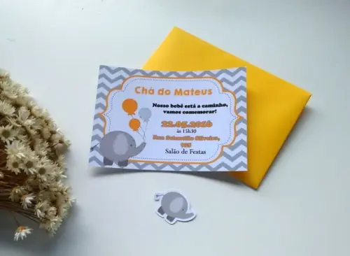 PROMOÇÃO - Convite Chá de Bebê Elefante