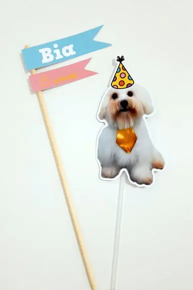Topo de Bolo - Cachorrinhos (personalizado)