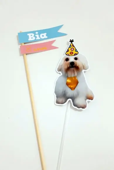 Topo de Bolo - Cachorrinhos (personalizado)