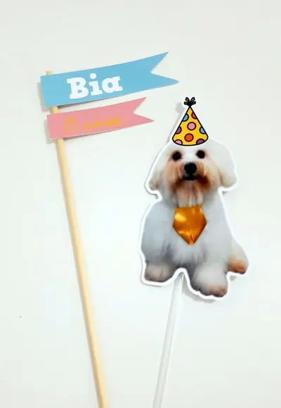Topo de Bolo - Cachorrinhos (personalizado)