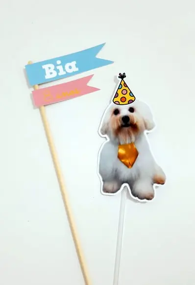 Topo de Bolo - Cachorrinhos (personalizado)