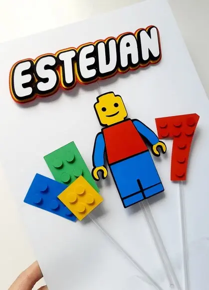 Topo de Bolo em Scrap - Blocos de Montar
