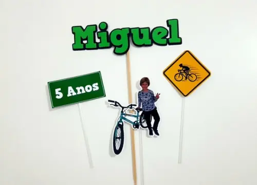 Topo de Bolo Personalizado - Bike