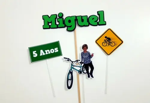 Topo de Bolo Personalizado - Bike