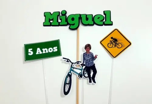 Topo de Bolo Personalizado - Bike