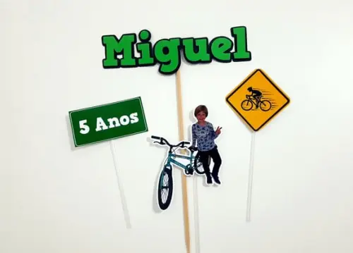 Topo de Bolo Personalizado - Bike