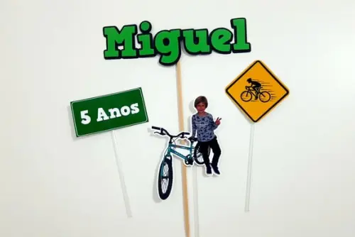 Topo de Bolo Personalizado - Bike