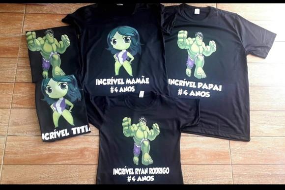 Camisa personalizada colorida 1 adulto + 1 infantil