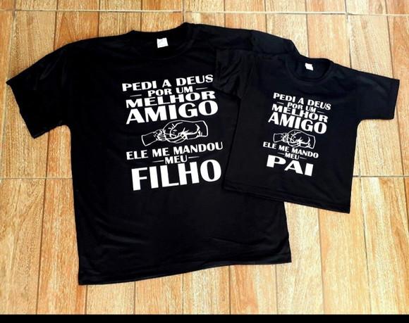 Camisa personalizada colorida 1 adulto + 1 infantil