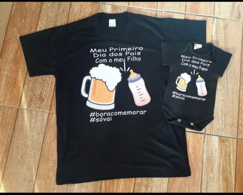 Camisa personalizada colorida 1 adulto + 1 infantil
