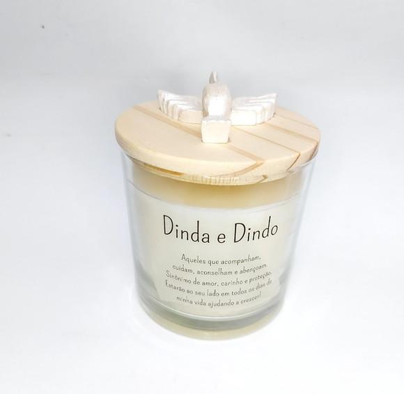 Vela Aromática Lembrancinha Personalizada Dinda e Dindo 180g