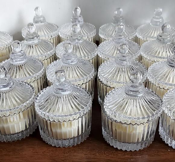 Vela Aromática na Bomboniere Casamento Personalizada