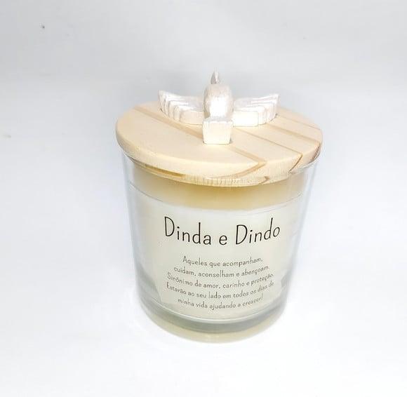 Vela Aromática Lembrancinha Personalizada Dinda e Dindo 180g