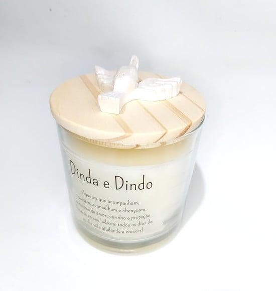 Vela Aromática Lembrancinha Personalizada Dinda e Dindo 180g