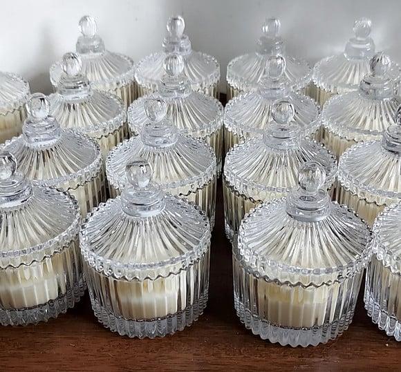 Vela Aromática na Bomboniere Casamento Personalizada