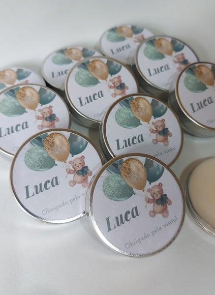 Vela na Lata Personalizada Ursinho Verde Baby